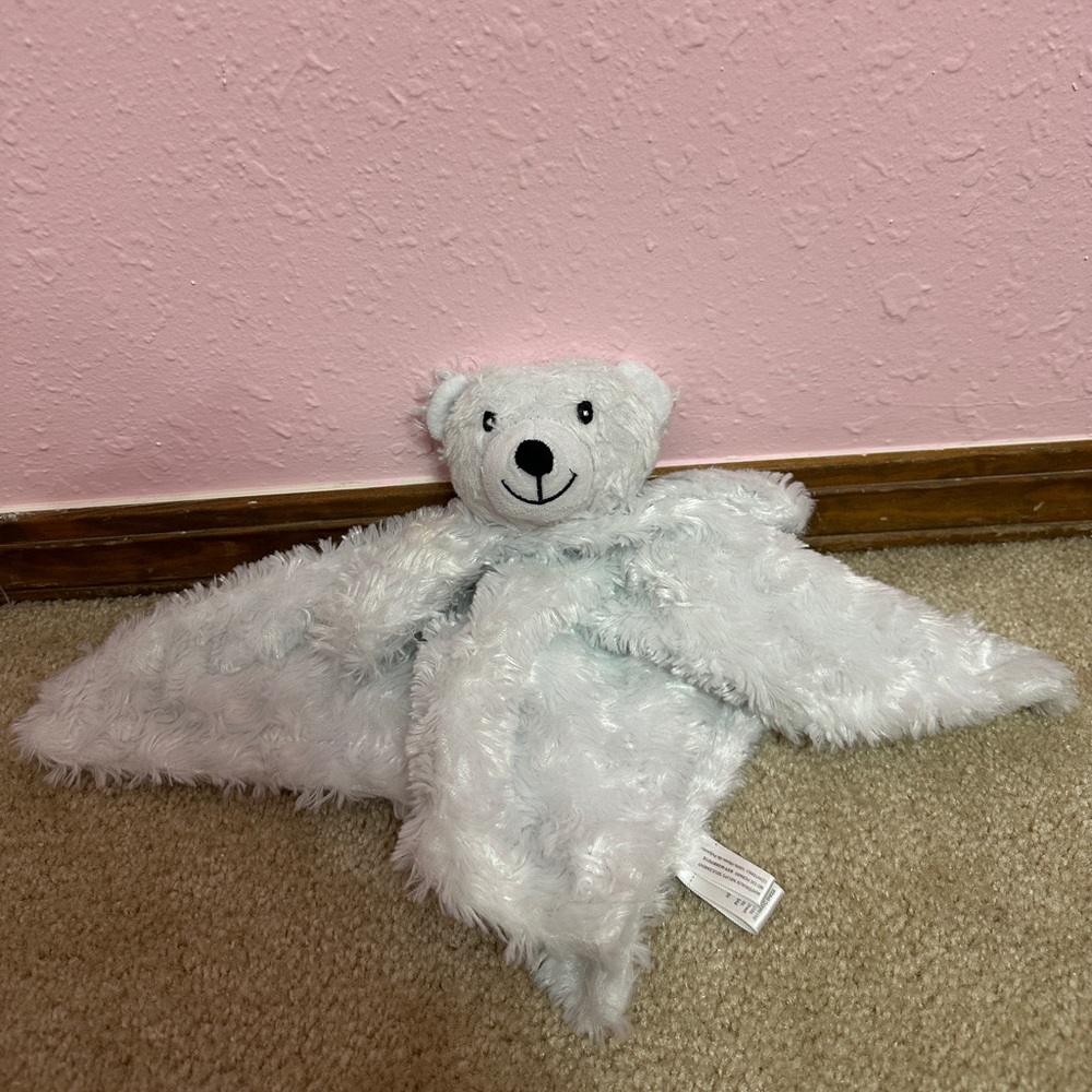 Necessities White Polar Teddy Bear Swirls Security Blanket Baby lovey nunu Plush